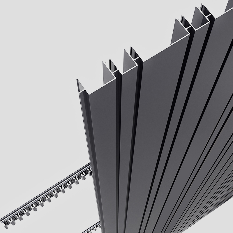 LR-1600 aluminum covering panel and carrier rail