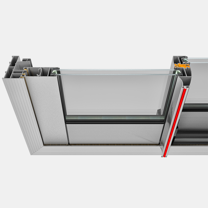 LR-2100 frame, minimal center sash and sliding section detail