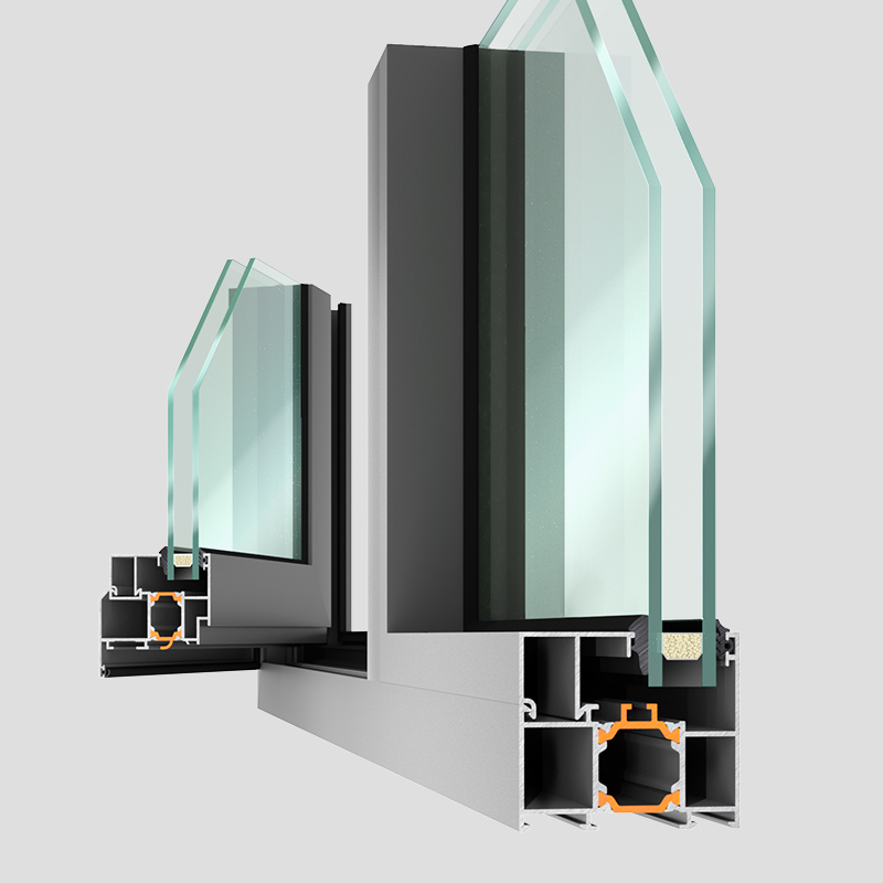 LR-5100 opening sash, glazing and thermally broken profile section