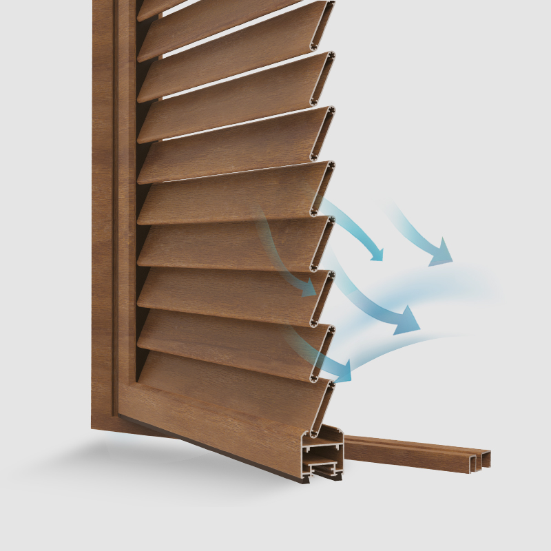 LR-6000 louvered shutter with controlled airflow
